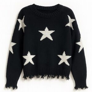 Black Star Pattern Sweater